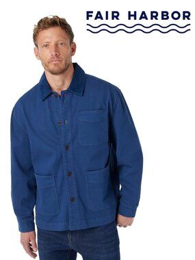 FAIR HARBOR {NWT} Men's Seaport Chore Jacket | Oceana Blue | Medium-Large